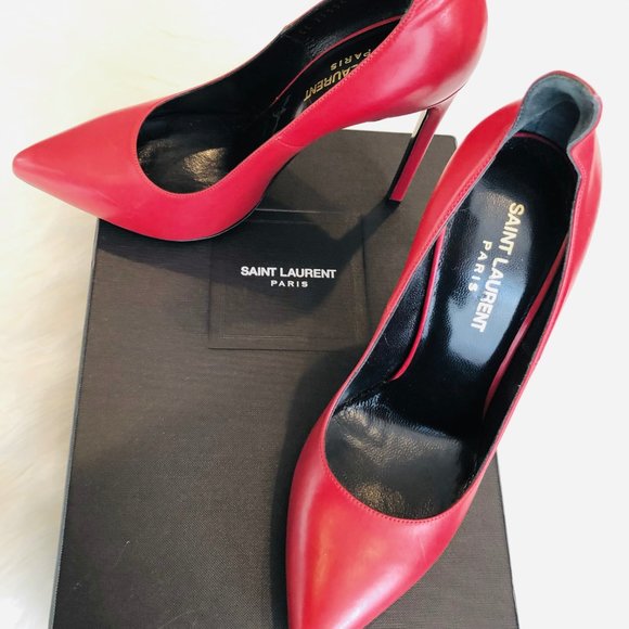 YSL Saint Laurent Leather Pumps Dark Red | Size 37 - Picture 3 of 9